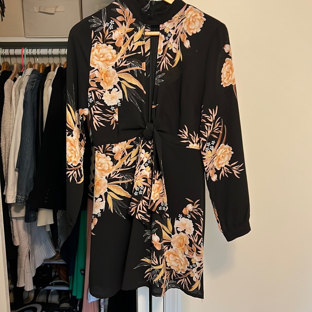 Sexy floral cutout dress